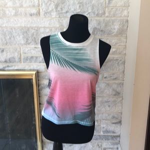 palm tree leave tank top